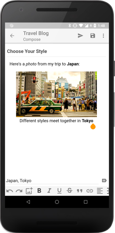 Rich editor for Blogger on Android